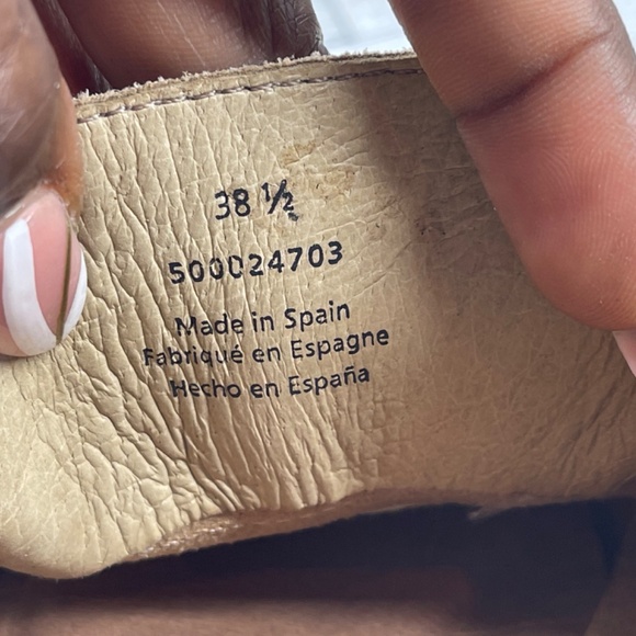 Free People Mules Women 38.5 / 8M At Ease Shoes Brown Tan Suede Embossed Snake - Picture 16 of 16